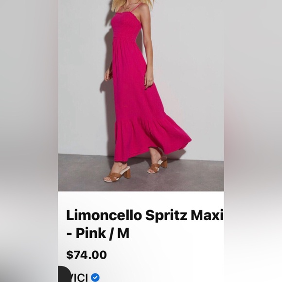 Vici limoncello spritz pink maxi dress NEW size medium Re $80+w/t - Picture 11 of 14